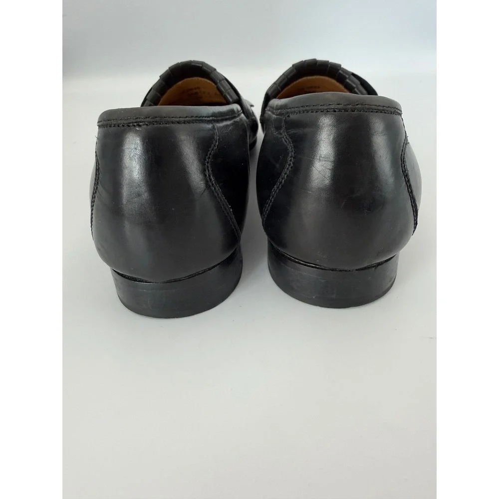 Johnston & Murphy Mens Black Leather Kiltie Tassel Loafers Dress Shoes 9.5 N